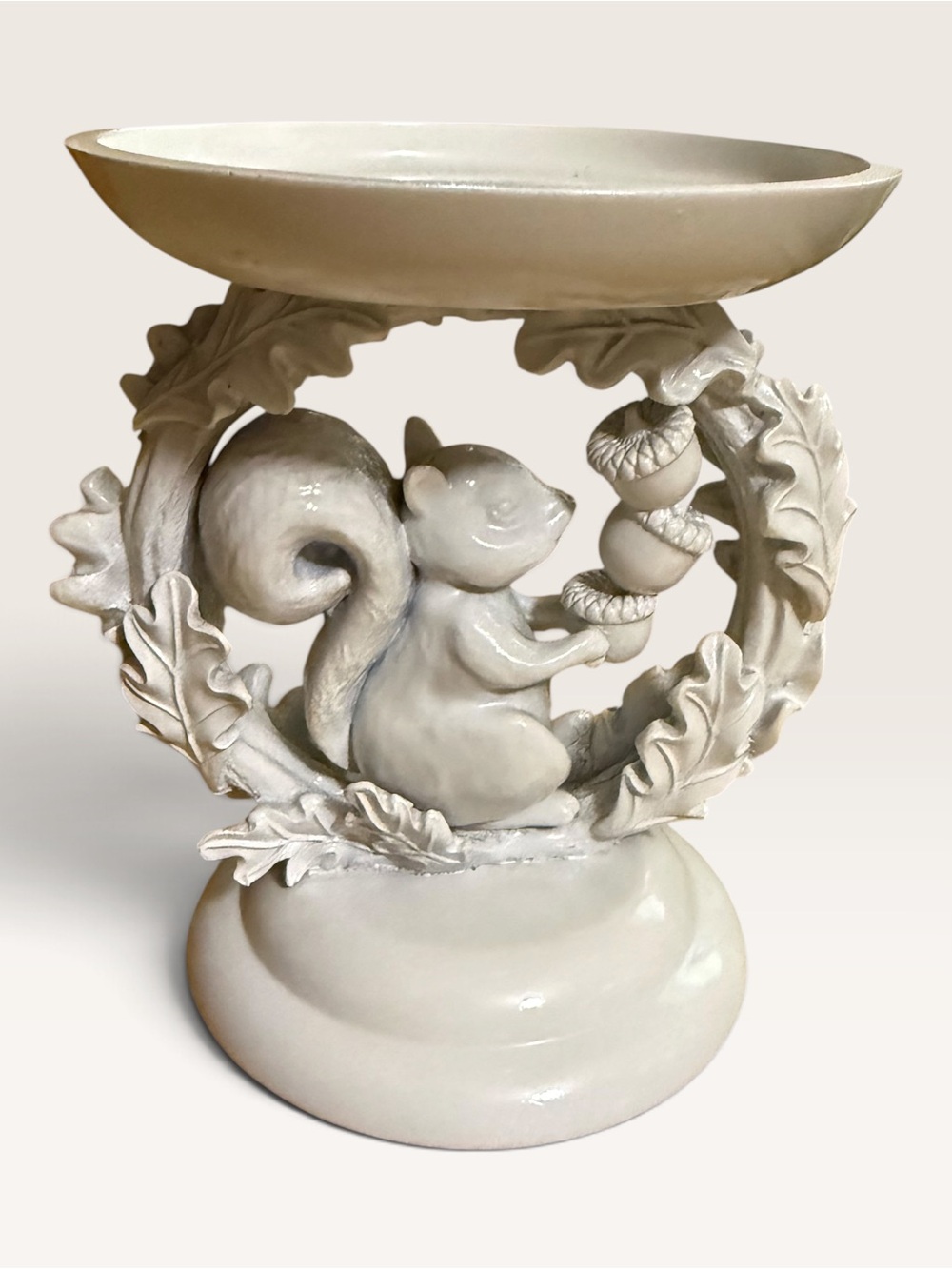 BBW Squirrel & Leaves Ring 3-Wick Candle Pedestal Holder Fall 2022